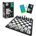 Best Chess Set Ever Portable Chess Board Set 1X Single Weighted Staunton Pieces with 38.1 x 38.1 cm Foldable Silicone Board, Lite Edition for Kids & Adults