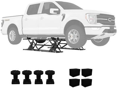 Portable Car Lift 7000LBS, Heavy-Duty Carbon Steel Auto Lift Jack for Garage & Shop, Adjustable Height 6.26"-27", with Extension Plates & Safety Locks, Fits Trucks, SUVs, Sedans