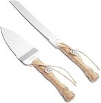 Rustic Wedding Cake Knife and Server Set (2 Pieces)