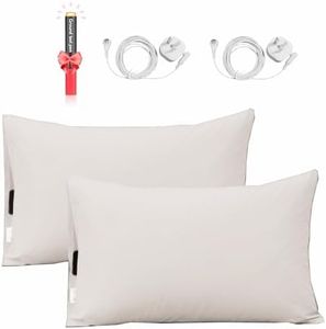 Grounding Pillowcase Set of 2, Pillow Cases 48 x 74cm, Organic Cotton + Silver Yarn, Conductive Earthing Pillowcase