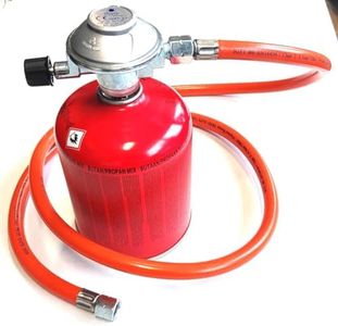 Zatechs Regulador ajustable de cartucho de propano/butano de 7/16» con bombona de gas y manguera para conectar la barbacoa - kit turístico | para barbacoa con conexión de 9mm