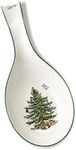 Spode Christmas Tree Spoon Rest, 12-Inch Festive Cooking Utensil Rest, Christmas Spatula & Ladle Holder for Kitchen Countertop, Fine Earthenware, Dishwasher Safe Holiday Kitchen Accessory