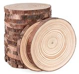 ilauke Natural Wood Slices 16 Pcs 11-12cm Circle Wooden Discs Unfinished Log Wooden Rounds for Arts Crafts Wall Decor Wedding Christmas DIY Projects