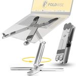 FoldWise X Laptop Stand for Desk - 100% Aluminum, 360° Rotating Base, Foldable, Adjustable Height & Angles Laptop Riser, MacBook Stand, Sturdy Computer Holder for 17"