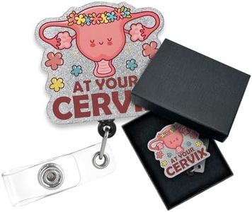 Cusrtyh at Your Cervix Funny Orthopedics Nursing Retractable Badge Reel with Alligator Clip, for Doctor Nurse Gifts，for Labor & Delivery NICU Nurse OBGYN Midwife RN LPN CNA Nursing Doctor YXZ121