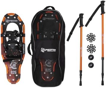 Lightweight Aluminum Frame Snowshoes with Dual Ratchet Bindings, Nylon Heel Strap, HDPE Decking, Includes Heavy Duty Carry Bag, Available in Adult and Kids Sizes