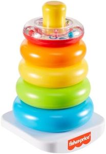Fisher-Price Baby Stacking Toy Rock-a-Stack, Roly-Poly Base with 5 Colorful Rings for Ages 6+ Months
