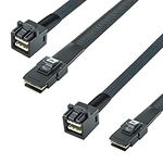 10Gtek® [2 Pack Mini SAS SFF-8643 to SFF-8087, Internal Mini SAS HD to Mini SAS Cable, 0.5-Meter(1.65-ft)