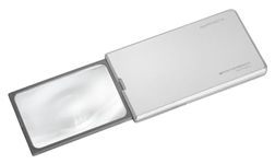 Eschenbach Magnifier easyPocket XL, 2.5X, 75x50mm, Silver, LED