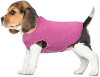 FUAMEY Dog Fleece Vest,Warm Sweatshirt Puppy Stretchy Sweater Pullover Dog Turtleneck Coat Dog Winter Jacket with Leash Hole, Dachshund Sweaters Yorkie Clothes for Small Medium Large Dogs Pink XXS