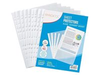 WHNOATOC 40 Pack 200 Micron Sheet Protectors, Plastic Clear Folder Leafs Document Sleeves, Heavyweight Non-Glare, Reinforced 11-Hole, Acid-Free, Archival Safe for Documents and Photos (A-4 Size)