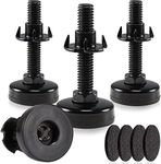 NEWBYTEK Furniture Leveling Feet Adjustable Heavy Duty Furniture Levelers for Cabinets Sofa Tables Chairs Raiser, Support 1320Lbs, T-Nut Kit 3/8”- 16 Thread (4 Set, Black)