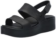 Skechers Women's Platform Sandal Wedge, Black, 11