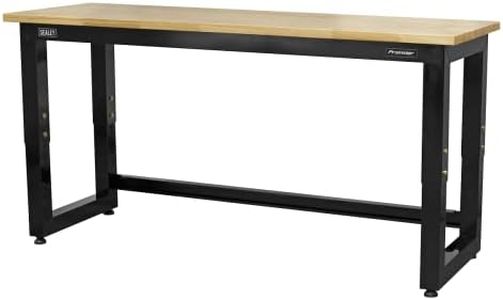 Sealey 1830mm Heavy-Duty Steel Adjustable Workbench with Wooden Worktop - APMS22