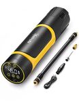 AstroAI Electric Bike Pump Presta Valve And Schrader 150 PSI, Cordless Tyre Inflator Air Compressor, Portable Car Tyre Pump with Rechargeable Battery, Air Pump for Bike, Motorbike, Car, Ball