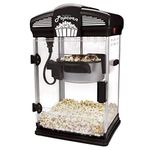 West Bend 82515B Hot Oil Movie Theater Style Popcorn Popper Machine with Nonstick Kettle Includes Measuring Cup Oil and Popcorn Scoop, 4-Quart, Black