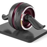 FirstFit Mega Pro Ab Roller with Non-Slip Handles & Knee Mat | Ab Wheel Exercise Equipment for Men and Women Workout - Black