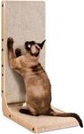 EHEYCIGA Cardboard Cat Scratcher for Indoor Cats, 26.8 Inch L Shaped Vertical Cat Scratching Board with Ball Cat Toy, Large Cat Scratcher Pad