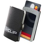 I-CLIP Original Mini Wallet with Moneyclip - Slim Wallet - Leather Wallet - Premium Wallet - Cardholder - Pure Black