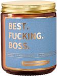 Boss Gifts - Lavender Vanilla Candle for Boss; Funny Appreciation Gift Idea for Bosses, Boss Lady, Men, Women, Coworkers; Gift for Job Promotion, Retirement or Boss Day | Funny Best Boss Ever Candle