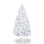 6ft White Christmas Tree, Artificial Xmas Christmas Tree with 400 Tips, Solid Metal Legs, Christmas Decorations for Indoor Outdoor 1.8m