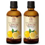 Lemon Oil 200ml - 2x100ml - Citrus Limon - Italy - 100% Pure Lemon Oil for Good Sleep - Body Care - Wellness - Beauty - Relaxation - Aromatherapy - Aroma Diffuser - Aroma Lamp