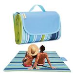 JAMUNESH ENTERPRISE Picnic Blanket | Beach Picnic mat for Indoor & Outdoor, 70" x 59" Sandproof Waterproof Larger Mat for Travel, Camping, Hiking, Park Grass,Handy Mat Tote, Foldable (Checkered)