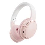 SLuB Wireless Headphones Over Ear, Foldable Bluetooth Headset, HD Stereo Sound, Built-in HD Microphone, 30H Playtime, Suitable for Mobile Phones, Computers, TVs, Games, Outdoors, Offices (Pink)