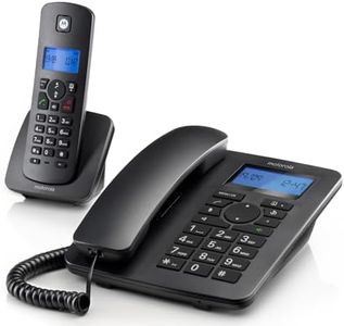 Motorola C4201 Corded & Cordless Home Phone Combo, Landline House Phone, Home Office Phone