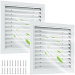 Gisafai 2 Pcs 18" x 18" Gable Vent Aluminum Alloy Wall Vents Shed Attic Vent with Screen Return Air Grill with Screws, for Ventilation Exterior Doors Wall House (White)