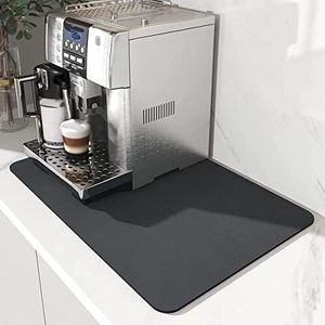 Coffee Mat Hide Stain Rubber Backed, Absorbent Coffee Maker Mat, Coffee Bar Mat, Rubber Dish Drying Mat, Coffee Machine Mat for Counter, Bar Service Spill Mat for Kitchen Counter 40x50cm (40x50cm)