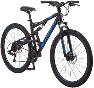 Schwinn S29 Mens and Womens Mountain Bike, 29-Inch Wheels, 21-Speed, 20-Inch Aluminum Frame, Dual-Suspension, Mechanical Disc Brakes, Matte Black