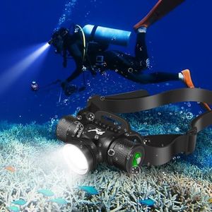 WINDFIRE Scuba Diving Light, 5000 Lumen Diving Headlamp 5 Modes XM-L2 Dive Flashlight, Ultra Bright IPX8 Waterproof Underwater 80 Meters Safety Snorkeling Light with Charger