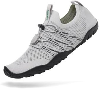 Mishansha Water Shoes for Women Men Barefoot Beach Shoe Quick Dry Aqua Swim Socks for Surfing Yoga Size 9.5 Women/ 8 Men Concrete Grey
