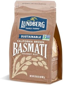 Lundberg Basmati Rice, Long Grain Brown Rice - Non-Sticky, Fluffy Aromatic Rice, Sustainably Grown in California, Pantry Staples, 32 Oz
