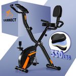 2025 New Exercise Bike Foldable with Magnetic Resistance, Folding Indoor Cycling Bike with LCD Display & Heart Rate Sensor, Oversized Saddle with Backrest, Foldable Fitness Bicycle For Home Workout