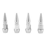 KIMISS Universal Valve Caps, 4Pcs Spike Wheel Tire Valve Stem Car Truck Air Dust Caps Covers(Aluminum Alloy)(Silver)