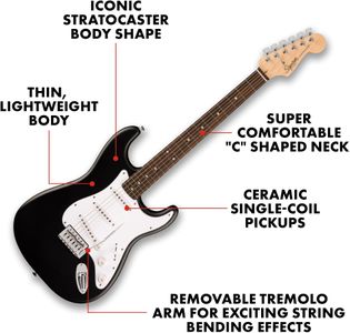 Squier Stratocaster Electric Guitar – Black