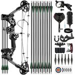 NorthSpoor Compound Bow and Arrow Set, Adjustable Hunting Compound Bow Set Drawing Weight 0-70lbs, 320fps with Complete Accessories, Suitable for Adults, Teenagers, Beginners, Outdoor Shooting