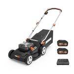 WORX 40V 17'' Cordless Lawn Mower for Medium Size Yards, 2-in-1 Electric Mower Cuts to Edge, Compact and Lightweight Push Lawn Mower with 6-Position Height Adjustment