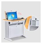 Classroom Flip Computer Desks,Multimedia Desktop Computer Tables with Locking, Study and Training Computer Table for Student Computer Desk with Hidden Monitor Funtion