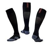 SKeshine Men & Women Football Sock Soccer Rugby Hockey Socks (Black, UK10-14)