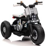 Kids Republic 6V Ride-On Motorcycle for Kids, Ages 18-60 Months, Battery-Powered 3-Wheeler with LED Lights and Music (White)