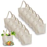 12 Pcs 15"x14" (38CMx35.5CM) Canvas Tote Bags Large Tote Shopping Bags