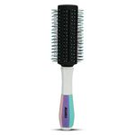 AGARO Classic Round Hair Brush with Strong & flexible boar bristles having Anti static ball tips, For Adding Quick Curls, Waves & Volume In Hair, ideal for all types of medium to long hairs, Cyan.