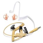 HYS 3.5mm Receive/Listen Only Covert Acoustic Tube Headset Earpiece for Smartphone, Two-Way Radios, Transceivers and Radio Speaker Mics Jacks (Type 6)