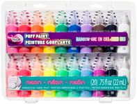 Tulip Fabric Paint Pack - Non-Toxic and Permanent 3D Puff Paint for Fashion Party, 20 Color Pack