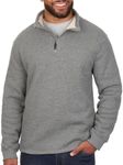 The American Outdoorsman Sherpa Lined Waffle Quarter Zip Mock Neck Long Sleeve Pullover for Men - Ideal for Outdoor Adventure (Shale Heather, Medium)