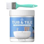 Tub And Tile Refinishing Kit, Bath Enamel Paint White Repair, Bathroom Tile Paint Kit For Countertops, Quick-Dry Bathroom Cover-up Kit Refinishing Kit, Tub Paint White Bathtub Paint