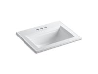 KOHLER K-2337-4-0 Memoirs Self-Rimming Bathroom Sink Sink with Stately Design, White - 22-3/4" x 18"